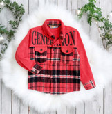 پیراهن گرم و شیک پسرانه برای فصل سرما رنگ قرمز