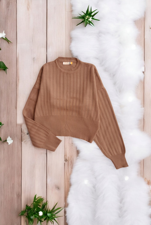 استایل گرم و شیک با ست بافت زنانه خاکی Sefer Life