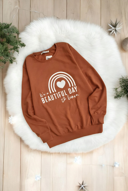 بلوز دورس زنانه قهوهای روشن مناسب پاییز و زمستان