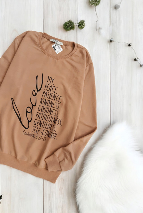 بلوز زنانه دورس ترک E.M.R رنگ خاکی مناسب فصل پاییز