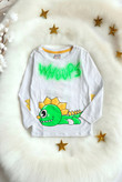 بلوز سفید بچهگانه پنبهای با طرح رنگی دایناسور برند Whoops