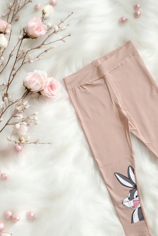 شلوار لگ دخترانه کرم طرح باگزبانی از برند X-Joy