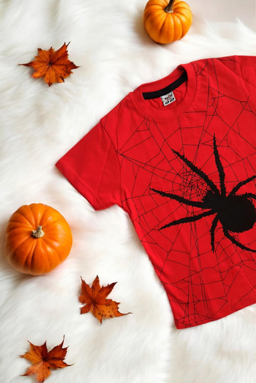 تیشرت آستین کوتاه پسرانه طرح اسپایدرمن رنگ قرمز