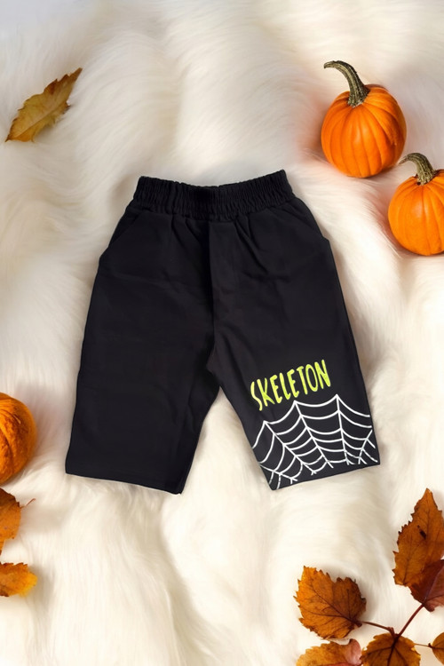 شلوارک راحتی پسرانه ترک رنگ آبی با تیشرت طرحدار