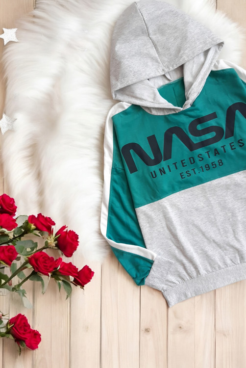 هودی لش و راحت زنانه سبز دریایی NASA مناسب پاییز و زمستان