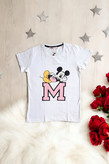 تیشرت سفید زنانه راحتی میکی موس برند M.H.A نمای جلو