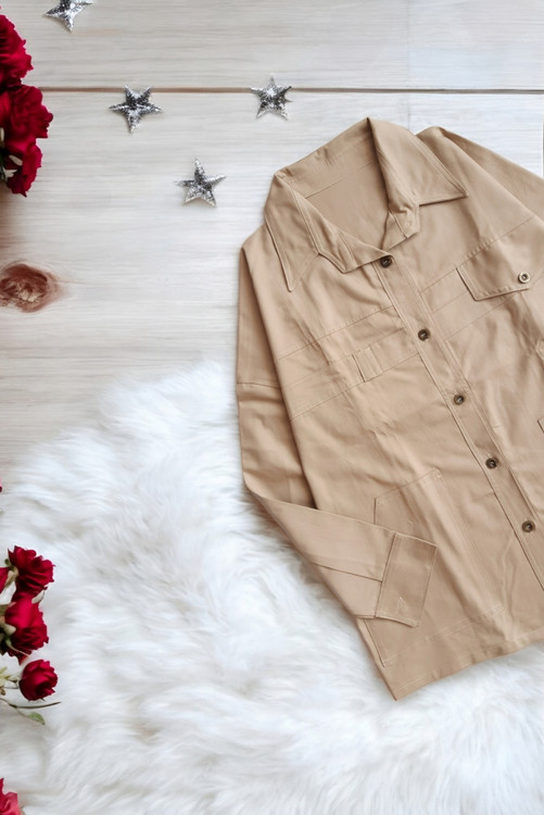 کت کتان زنانه بادامی سیر خنک و تابستانی