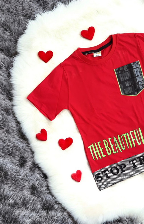 لباس اسپرت پسرانه تابستانی رنگ قرمز مشکی