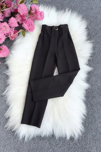 شلوار زنانه شیک مشکی با پارچه کرپ مازراتی – سایز ۳۸ تا ۴۸