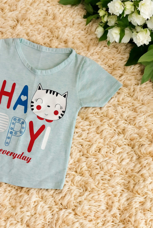 تیشرت کودکانه دخترانه سبز روشن، جنس خنک و سبک