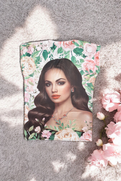 تاپ فری سایز زنانه سبک و خنک طرح دختر هندی