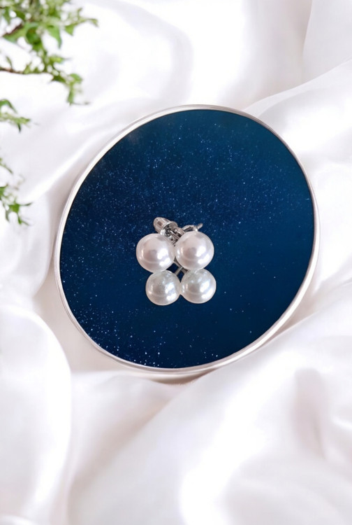 گوشواره استیل مرواریدی شیک و مینیمال