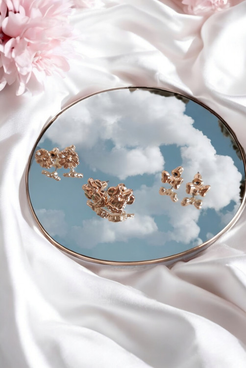 ست گوشواره استیل شیک طلایی طرح والت دیزنی