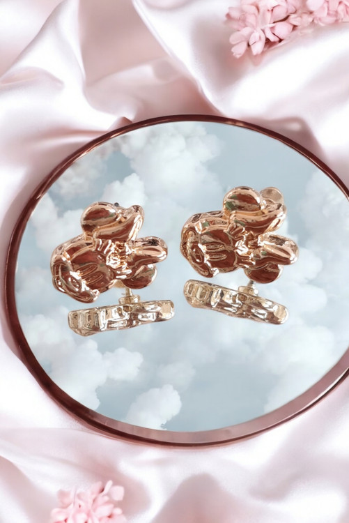 گوشواره استیل میخی طرح میکی ماوس رنگ طلایی