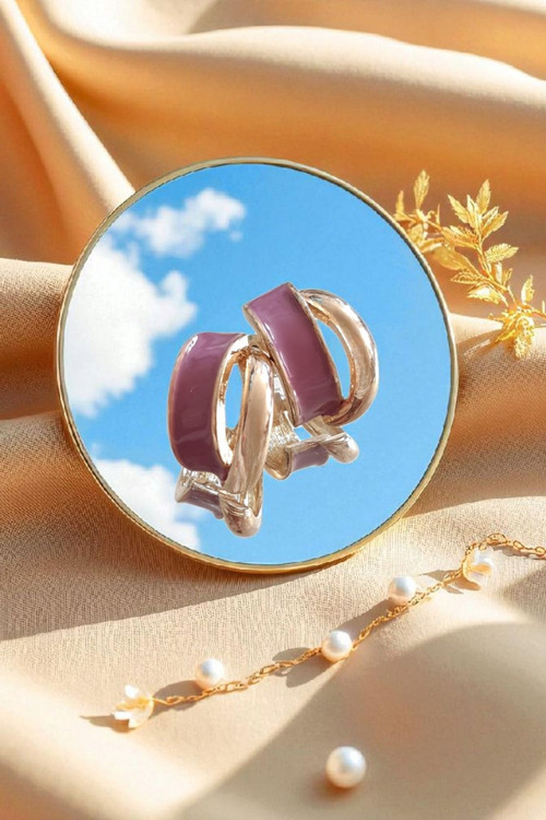 اکسسوری زنانه مدل نیمدایره شیک و ساده رنگ طلایی