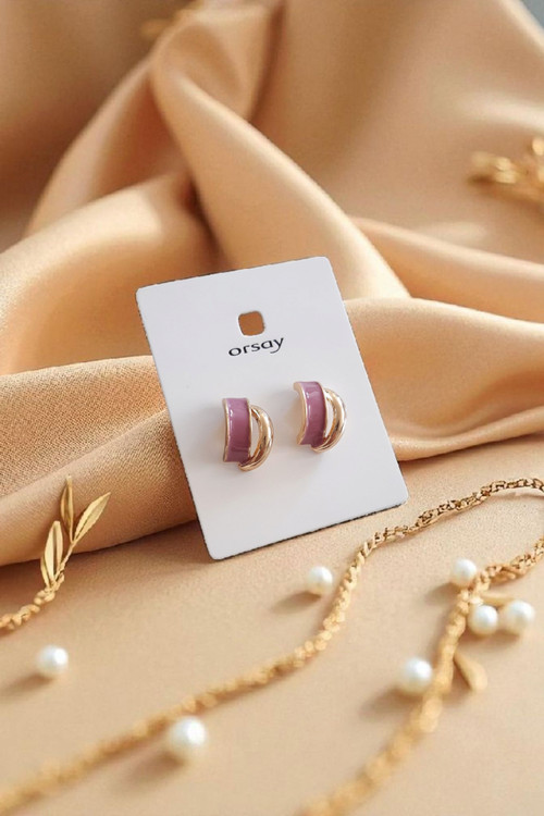 گوشواره استیل زنانه فانتزی طلایی رنگ