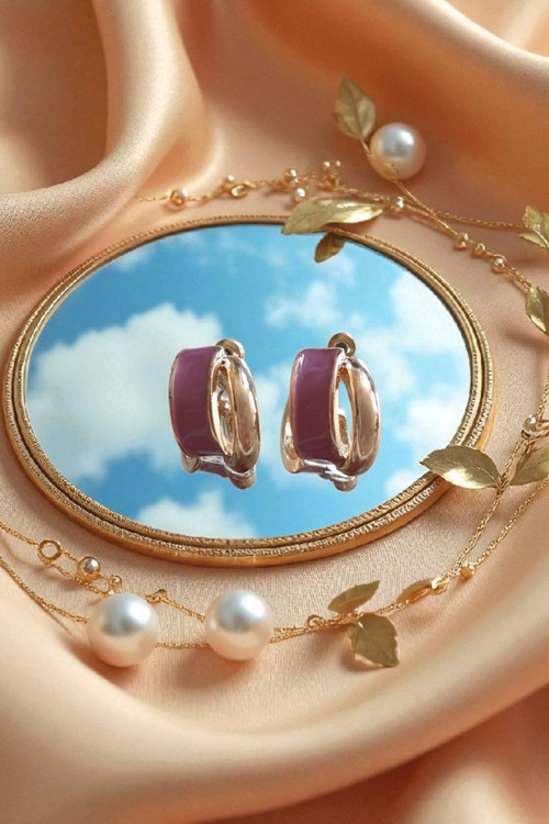 گوشواره استیل طلایی حلقه ای شیک و خاص