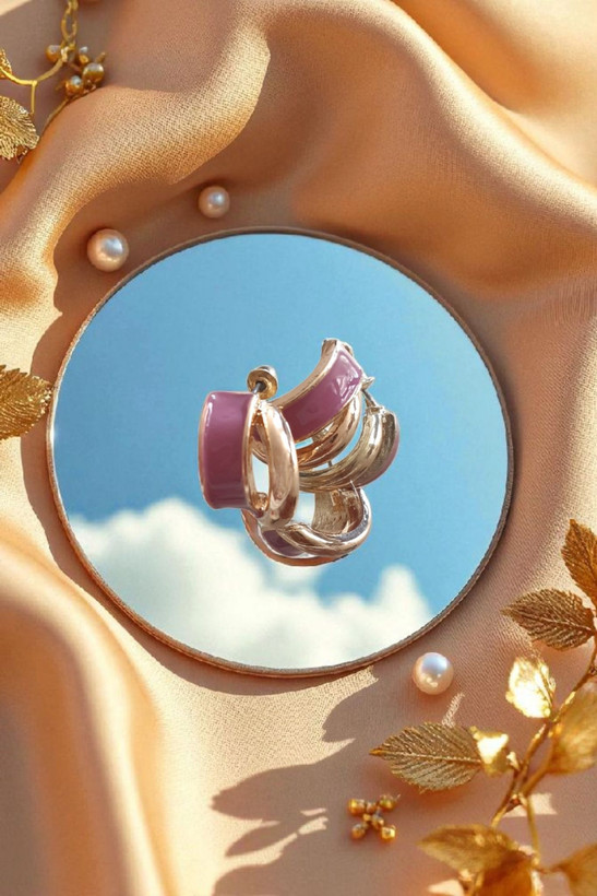 گوشواره استیل طلایی مجلسی و زیبا