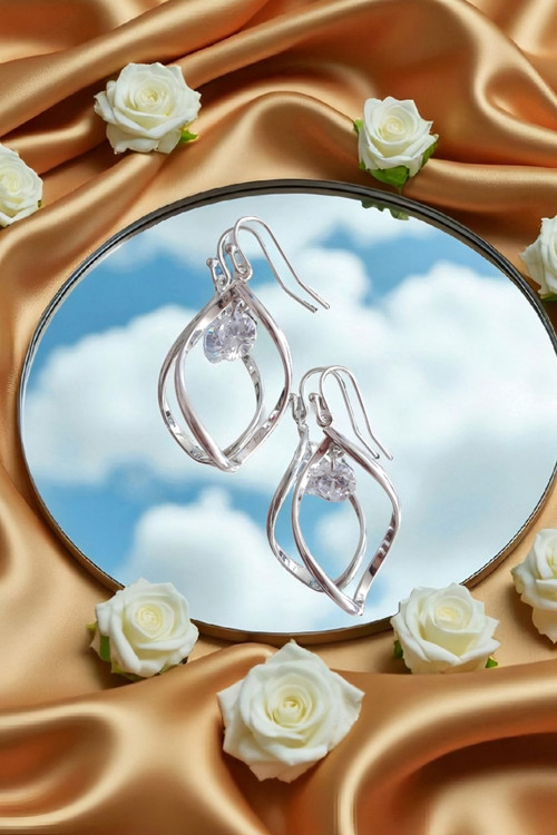 گوشواره زیرکونیا استیل سبک و شیک