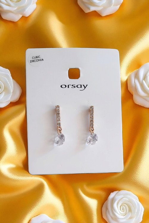 گوشواره استیل آویزی نگیندار زنانه مناسب مهمانی