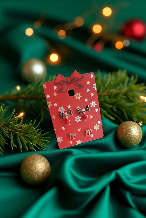 ست گوشواره زنانه تم کریسمس