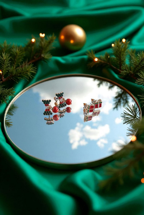 گوشواره استیل کریسمسی فانتزی و شیک