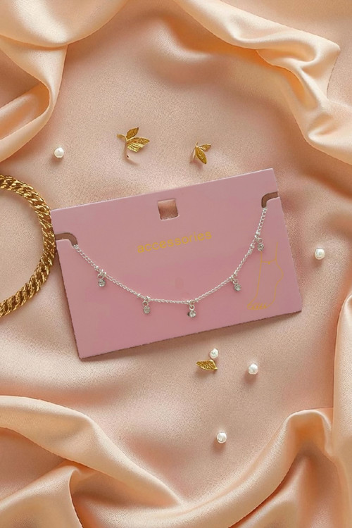 پابند استیل آویز نگینی دار