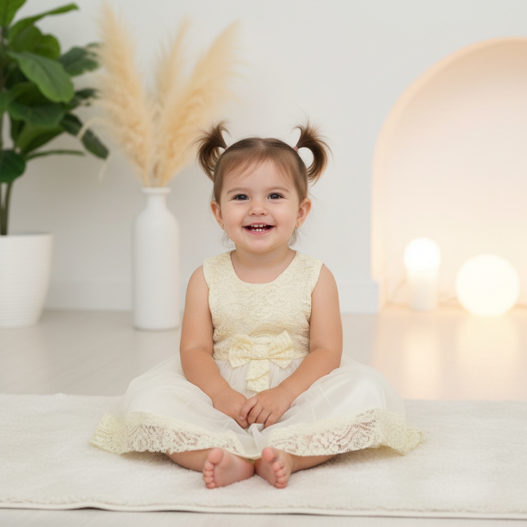 پیراهن نوزادی لیمویی مجلسی