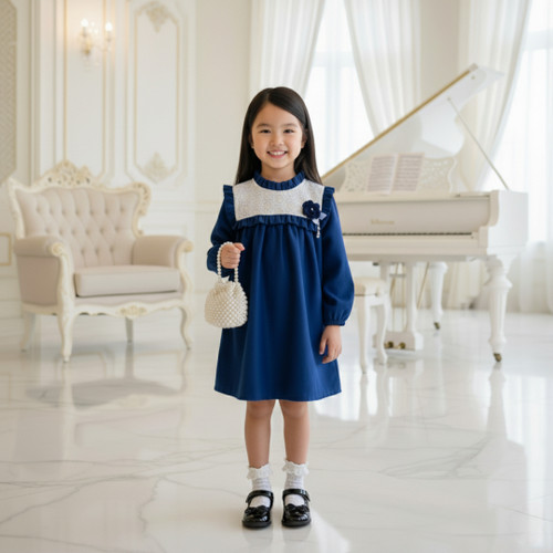 لباس مجلسی بچهگانه با پارچه کتان لطیف